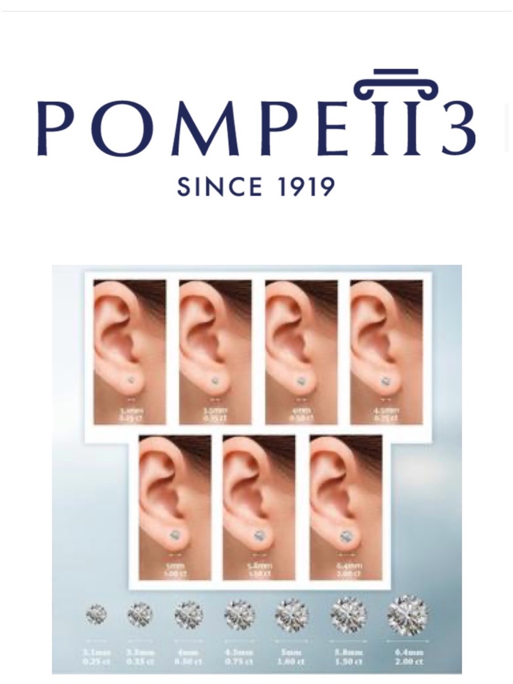 Pompeii3 White Gold 2 carrot Oval Lab-Grown Diamond Stud Earrings - Picture 8 of 11